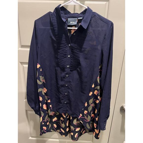 Anthropologie Mauve Collar Button up - Picture 1 of 6